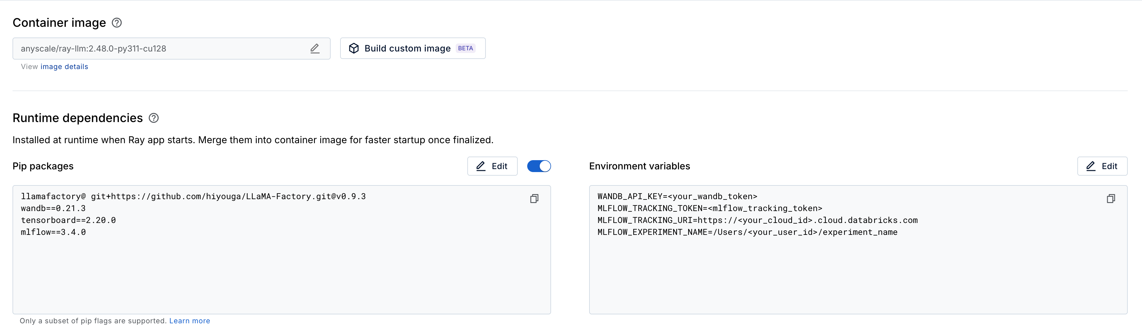 Add workspace environment variables